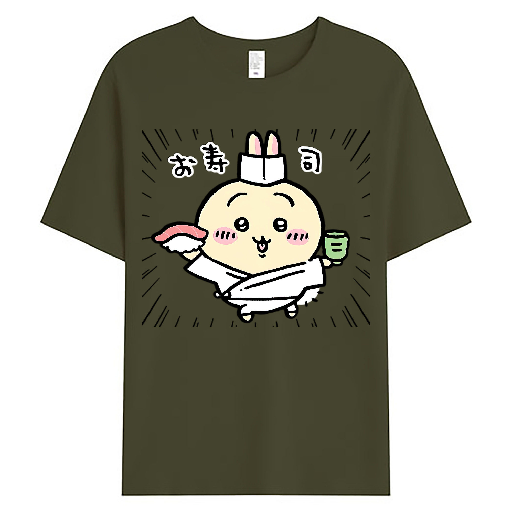 （画像用） ちいかわ うさぎ Chii-kawa usagi 綿100％ メンズ半袖Tシャツ｜肌触りやわらか＆通気性